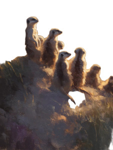 Meerkat Family Twilight Vinyl Car Decal Sticker – Waterproof & UV-Resistant 4.1066666666666665"