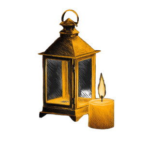 Lantern And Candle Vinyl Car Decal Sticker – Waterproof & UV-Resistant 3.4133333333333336"