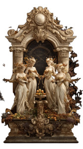 Baroque Seasons Allegory Vinyl Car Decal Sticker – Waterproof & UV-Resistant 4.8533333333333335"