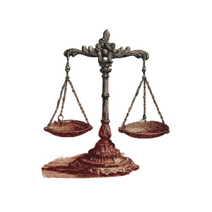 Justice Scale Tilted Vinyl Car Decal Sticker – Waterproof & UV-Resistant 3.4133333333333336"