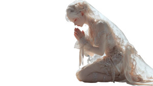 Praying In White Vinyl Car Decal Sticker – Waterproof & UV-Resistant 5.4