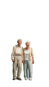 Elderly Couple Summer Vinyl Car Decal Sticker – Waterproof & UV-Resistant 9.706666666666667"