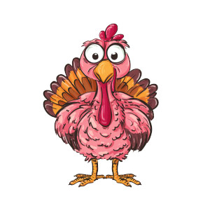 Scared Cartoon Turkey Vinyl Car Decal Sticker – Waterproof & UV-Resistant 3.4133333333333336"