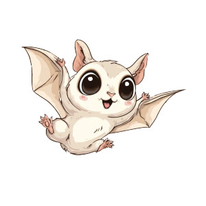 Chibi Flying Squirrel Vinyl Car Decal Sticker – Waterproof & UV-Resistant 3.4133333333333336"