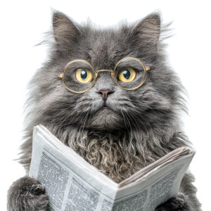 Fluffy Cat Reading Vinyl Car Decal Sticker – Waterproof & UV-Resistant 3.4133333333333336"