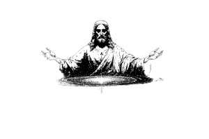 Galactic Jesus Vinyl Car Decal Sticker – Waterproof & UV-Resistant 2.986666666666667"