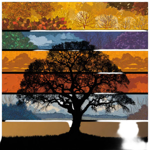 Seasonal Tree Silhouette Vinyl Car Decal Sticker – Waterproof & UV-Resistant 6.826666666666667"