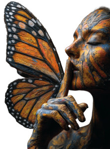 Monarch Butterfly Woman V2 Vinyl Car Decal Sticker – Waterproof & UV-Resistant 8.533333333333333"