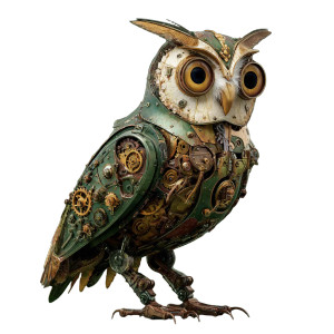 Steampunk Owl V2 Vinyl Car Decal Sticker – Waterproof & UV-Resistant 3.4133333333333336"