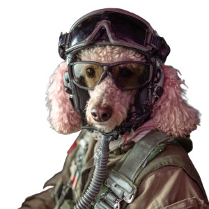 Pink Poodle Pilot Vinyl Car Decal Sticker – Waterproof & UV-Resistant 3.4133333333333336"