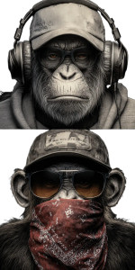 Chimpanzee Fashionistas Vinyl Car Decal Sticker – Waterproof & UV-Resistant 5.12"