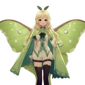 Personified Moth Girl Vinyl Car Decal Sticker – Waterproof & UV-Resistant 3.4133333333333336"