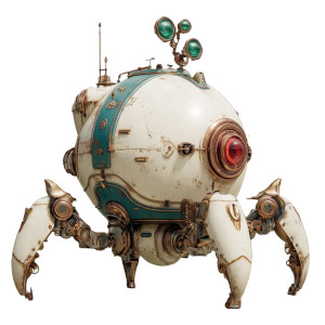 Dieselpunk Crab Robot Vinyl Car Decal Sticker – Waterproof & UV-Resistant 6.826666666666667"