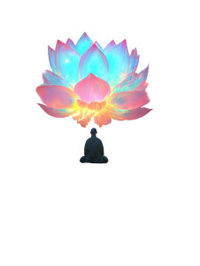 Monk With Lotus Vinyl Car Decal Sticker – Waterproof & UV-Resistant 4.1066666666666665"