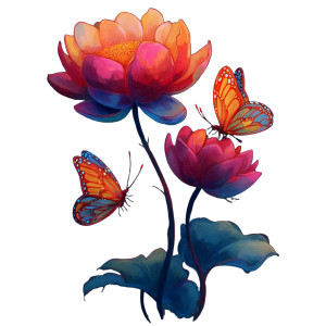 Flower With Butterflies Vinyl Car Decal Sticker – Waterproof & UV-Resistant 3.4133333333333336" Flower With Butterflies Vinyl Car Decal Sticker – Waterproof & UV-Resistant 3.4133333333333336"