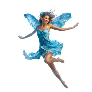Joyful Blue Fairy Vinyl Car Decal Sticker – Waterproof & UV-Resistant 3.4133333333333336"