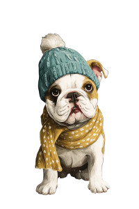 Winter Bulldog Vinyl Car Decal Sticker – Waterproof & UV-Resistant 4.4