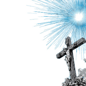 Crucifix And Sun Vinyl Car Decal Sticker – Waterproof & UV-Resistant 6.826666666666667"