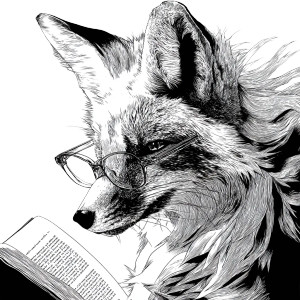 Fox Reading Book Vinyl Car Decal Sticker – Waterproof & UV-Resistant 3.4133333333333336"