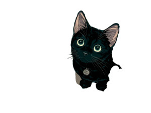 Black Kitten Greenery Vinyl Car Decal Sticker – Waterproof & UV-Resistant 6.1866666666666665"