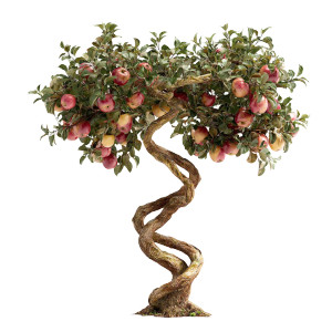 Spiral Apple Trees Vinyl Car Decal Sticker – Waterproof & UV-Resistant 3.4133333333333336"
