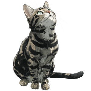 Tabby Cat Anime Vinyl Car Decal Sticker – Waterproof & UV-Resistant 3.4133333333333336"