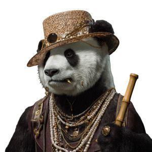 Panda Pimp Vinyl Car Decal Sticker – Waterproof & UV-Resistant 3.4133333333333336"