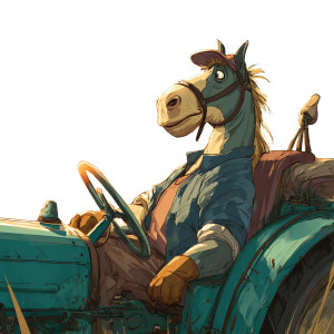 Horse Farmer Driving Vinyl Car Decal Sticker – Waterproof & UV-Resistant 3.4133333333333336"