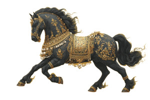Majestic Golden Horse V4 Vinyl Car Decal Sticker – Waterproof & UV-Resistant 5.97333333333333