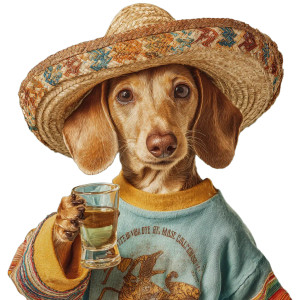 Dachshund In Sombrero Vinyl Car Decal Sticker – Waterproof & UV-Resistant 6.826666666666667"