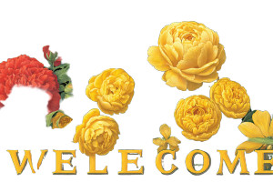 Welcome Floral Sign Vinyl Car Decal Sticker – Waterproof & UV-Resistant 2.986666666666667"
