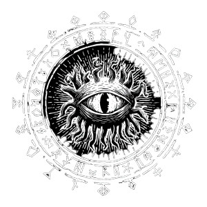 Beholder With Runes Vinyl Car Decal Sticker – Waterproof & UV-Resistant 3.4133333333333336"