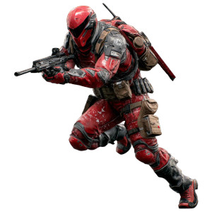 Red Armor Soldier Vinyl Car Decal Sticker – Waterproof & UV-Resistant 3.4133333333333336"