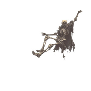 Skeleton Warrior Fall Vinyl Car Decal Sticker – Waterproof & UV-Resistant 3.4133333333333336"
