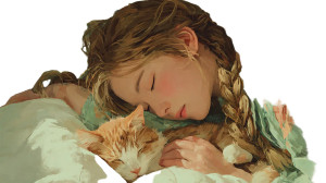 Sleeping Girl Cat Vinyl Car Decal Sticker – Waterproof & UV-Resistant 5.4