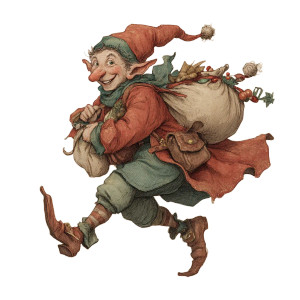 Cheerful Christmas Elf V2 Vinyl Car Decal Sticker – Waterproof & UV-Resistant 6.826666666666667"