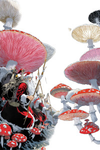 Psychedelic Mushroom Christmas Vinyl Car Decal Sticker – Waterproof & UV-Resistant 8.96"