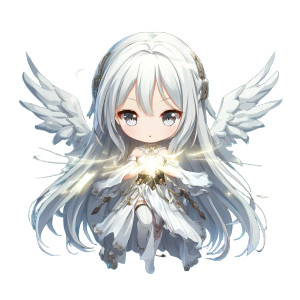 Chibi Angel Vinyl Car Decal Sticker – Waterproof & UV-Resistant 3.4133333333333336"