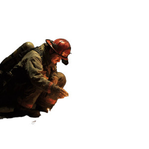 Frightened Firefighter Vinyl Car Decal Sticker – Waterproof & UV-Resistant 6.826666666666667"