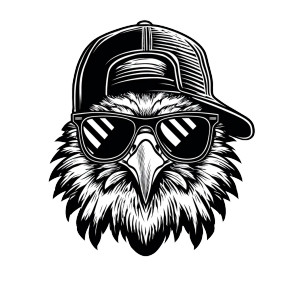 Eagle With Accessories Vinyl Car Decal Sticker – Waterproof & UV-Resistant 3.52"