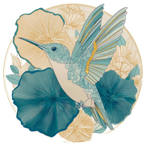 Art Deco Hummingbird Vinyl Car Decal Sticker – Waterproof & UV-Resistant 3.4133333333333336" Art Deco Hummingbird Vinyl Car Decal Sticker – Waterproof & UV-Resistant 3.4133333333333336"
