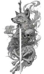 Fox Bone Tattoo Vinyl Car Decal Sticker – Waterproof & UV-Resistant 4.746666666666667"