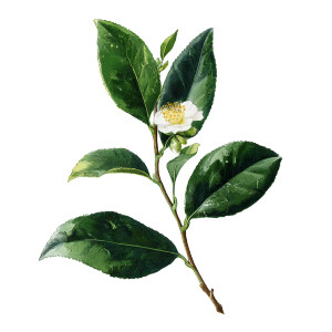 Botanical Tea Illustration Vinyl Car Decal Sticker – Waterproof & UV-Resistant 3.4133333333333336"