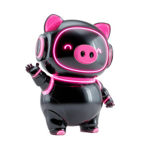 Cute Pig Robot V3 Vinyl Car Decal Sticker – Waterproof & UV-Resistant 3.4133333333333336"