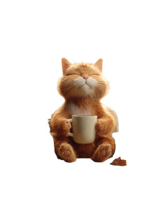 Cozy Cat Coffee Vinyl Car Decal Sticker – Waterproof & UV-Resistant 4.0"