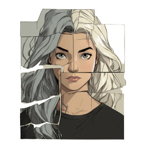 Shapeshifting Teen Portrait Vinyl Car Decal Sticker – Waterproof & UV-Resistant 3.4133333333333336"