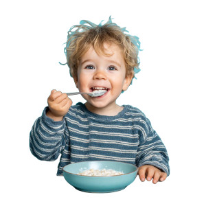 Smiling Boy Eating Vinyl Car Decal Sticker – Waterproof & UV-Resistant 3.4133333333333336"