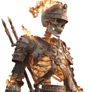 Flaming Skeleton Warrior V6 Vinyl Car Decal Sticker – Waterproof & UV-Resistant 3.4133333333333336"