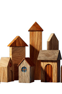 Wooden House Models Vinyl Car Decal Sticker – Waterproof & UV-Resistant 8.96"
