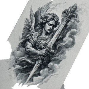 Angel Tattoo Sketch V2 Vinyl Car Decal Sticker – Waterproof & UV-Resistant 3.4133333333333336"